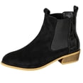 thumbnail image 2 of OKBOP Women's Chelsea Boots Elastic Gusset Pull-On Block Heel Round Toe Black Stylish Women's Boots Sizes 36, 2 of 5