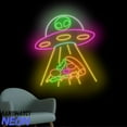 thumbnail image 2 of Handmadetneonsign Alien Pizza Abduction Neon Sign, Pizza UFO Led Sign, Italian Pizza Wall Art, Restaurant Wall Decor 77004, 2 of 5