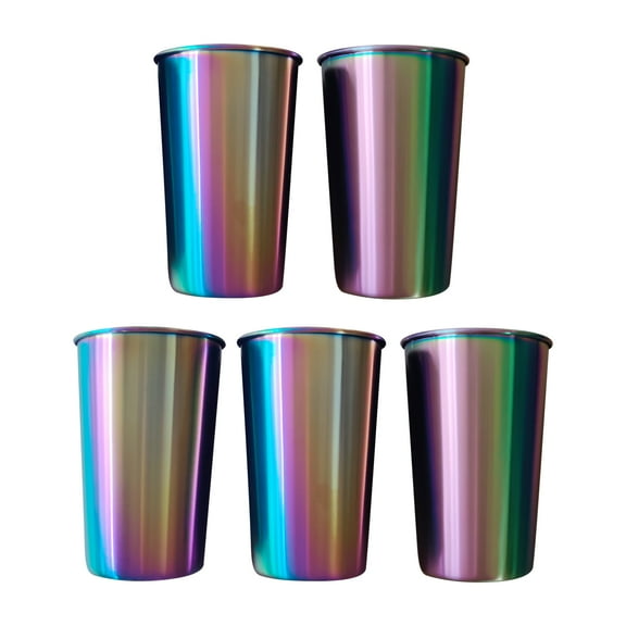 Mugs,5pcs Stainless Steel Cups Party Kids Metal Cups Steel Cups 500ml Metal Cups Stainless Steel Cups Leeofty Qudai Cup Huiop 5pcs Metal Cup Huiop Cometx