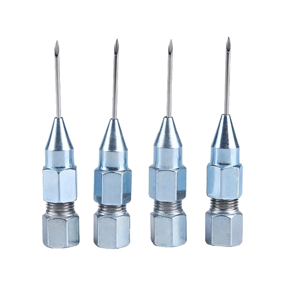 tooloflife 1/4pcs Needle Nose Grease Dispenser Adaptor For Hand Operated Grease Guns Silver