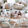 thumbnail image 5 of 3 Piece Brown Ombre Duvet Cover Set California King,Microfiber Comforter/Quilt Cover with Corner Ties and 2 Pillowcases,Modern Geometric Abstract Aesthetic Cream Soft Bedding with Zipper Closure, 5 of 8