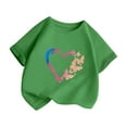 thumbnail image 2 of T Shirts for Girls 12 Round Neck Graphic T-Shirts Short-Sleeve T-Shirt Comfortable Summer Tops T-Shirts Toddler To Big Kid (Green,7-8 Years), 2 of 5