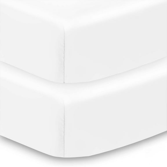 BreathableBaby All-in-One Fitted Sheet & Waterproof Cover for Crib Mattresses, 2-Pack, White
