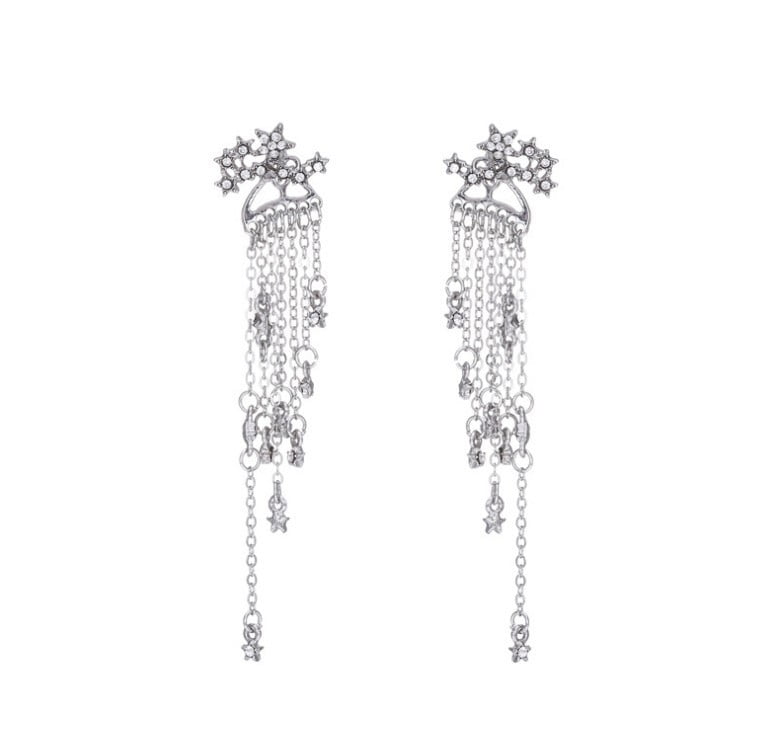 Details about   Elegant 3 Inches Black Diamond Dangler Earrings Ideal Gift For Someone Special