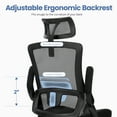 thumbnail image 3 of CELTOSS Ergonomic Office Chair, High Back Flip-Up Armrests Design, Adjustable Mesh Headrest and Lumbar Support, Black, 3 of 13