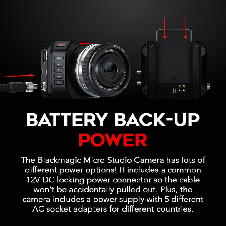Blackmagic Design Micro Studio Camera 4K G2 Bundle with battery, 6