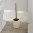 thumbnail image 3 of Bath Bliss Ceramic Toilet Brush, White and Gold, 3 of 6