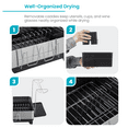 thumbnail image 7 of Home Zone Living Stainless Steel Dish Drying Rack with Drain Pipe and Utensil Caddies, 1-Tier, 7 of 7