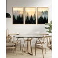 thumbnail image 3 of Drsoum Large 24x36in3pcs Natural Framed Fog Pine Green Tree Forest Art Nordic Modern Mountain work Prints Decor, 3 of 9