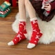 thumbnail image 1 of Calcetines navideños de polar para mujer | Calcetines térmicos ultrasuaves de invierno | Calcetines antideslizantes de media pantorrilla | Estampados festivos | Pack de 2 para estar en casa, 1 of 5