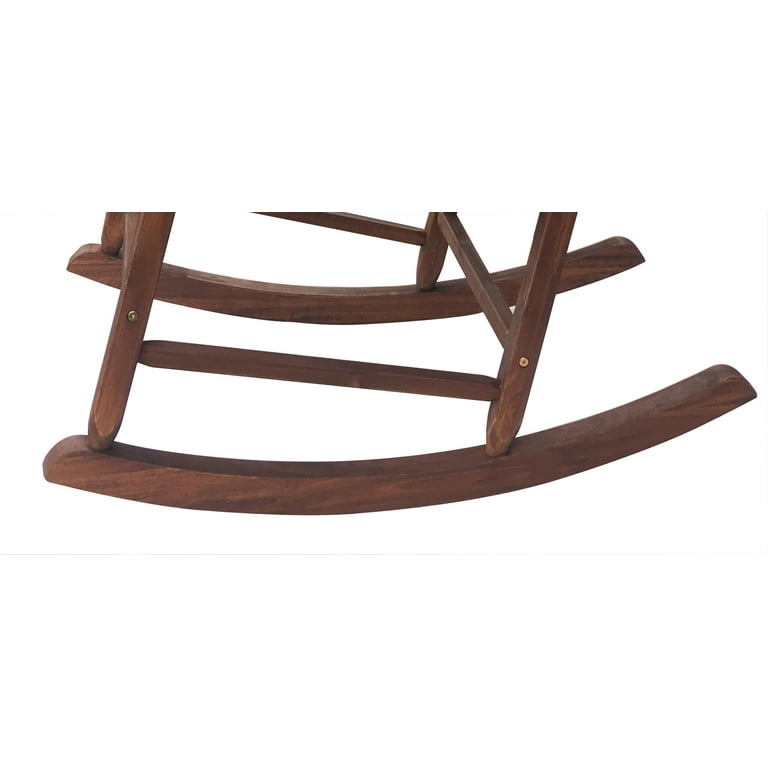Mainstays Outdoor Wood Porch Rocking Chair Dark Brown Color