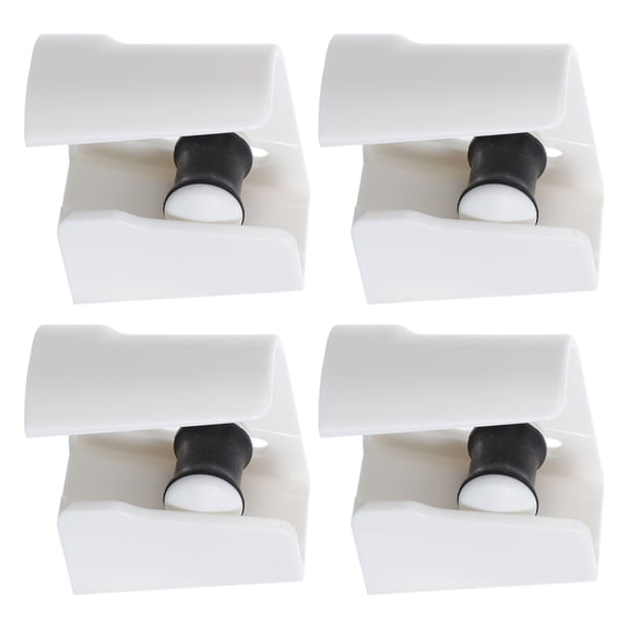 Mobestech 4Pcs White Wall Mounted Broom Rack Strong Adhesive No Drilling Mop Holder