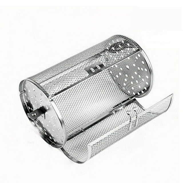 Stainless Steel Table Stainless Steel Rotating Grill Rolling Grilling Basket Chicken Wing Basket Automatic Wind Up 360 Bbq Rolling Grill Cage Small Bbq Grill