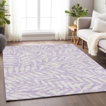 Addison Rugs Chantille Indoor/Outdoor Transitional Floral Lavender Washable Rectangle Rug, 5' x 7'6"