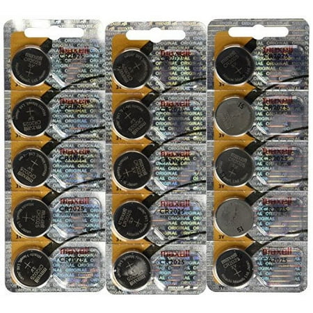 Maxell CR2025 Lithium 3V Batteries (Pack of 15)