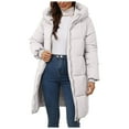 thumbnail image 2 of Zshosam Women's Hooded Winter Coat Waterproof Warm Long Puffer Jacket Parka(White,S), 2 of 4