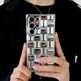 thumbnail image 4 of Woven Pattern TPu Leather Electroplated Silicone Case Compatible With Samsung Galaxy S24 Ultra, Slim Shockproof Case With Camera Protection, 4 of 5