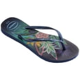thumbnail image 3 of Havaianas Women's Slim Tropical Flip Flop Sandals, Navy Blue, Size 9/10, 3 of 5