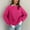 Hot Pink, variant on Oversize New Casual Loose Lazy Wind Sweater Women Outer Wear Pullover Long Sleeve Round Neck Knit Sweater