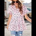 thumbnail image 4 of Blusas Bohemias de con Cuello en V, Corta, Fruncidas y Estampados Al Azar para Mujer, Estilo Casual, Color Rosa, Talla XL, 4 of 10
