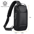 thumbnail image 2 of Men's Sling Backpack TeqHome Waterproof Anti-theft Shoulder Crossbody Chest Bag Messenger Sling Bag Daypack w/ USB Charging Port Black, 2 of 8