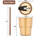 thumbnail image 2 of 13oz Tumbler Water Glass Cups with Straw and Lid, 2 Pack Reusable Glass Coffee Tumbler for Iced Tea, Coffee, Sealed Carry-On Travel Cups for Office, Party, Camping and Outdoor, Gifts, 2 of 7
