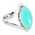 thumbnail image 3 of Natural Aqua Chalcedony Ring 925 Sterling Silver Handmade Jewelry, 3 of 9