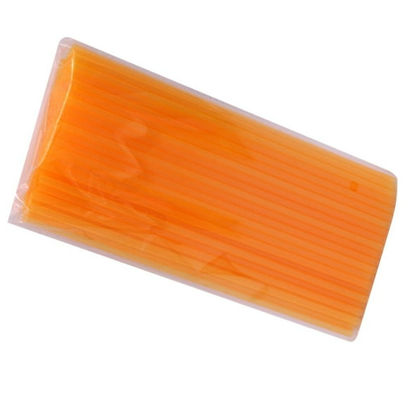 OUNONA Plastic Drinking Straws for Parties Food Grade Eco Friendly Great for Beverages 26x0.6 cm Orange