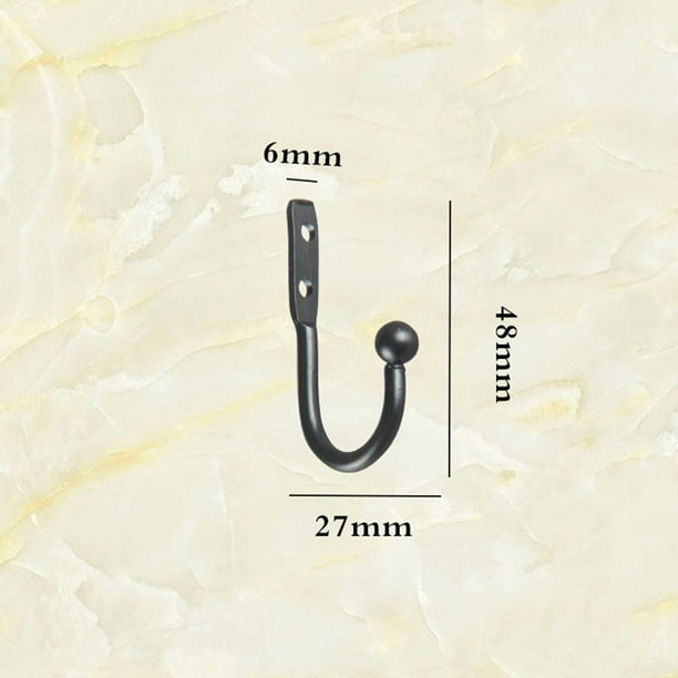 3pcs Mini Hook Single Small Size Wall Hooks Decorative Door Hanger Metal  Alloy Wall Hangers Black Hooks(1 hook and 2 screws)