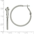 thumbnail image 3 of Primal Steel Stainless Steel Textured 2.00mm Hoop Earrings, 3 of 7