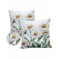 thumbnail image 6 of Outdoor Pillow Covers Throws Watercolor White Daisy Floral,Waterproof Pillow Cases Pack of 2 Pastoral Flowers on Blue,Durable Cushion Cover Pillowcase for Patio Balcony Couch Garden, 6 of 7