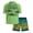 Bright Green Gradient Shark, variant on Boys Rash Guard Swim Set - Short Sleeve Rash Guard Swim Shirt & Swim Trunks (6-14)
