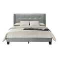 thumbnail image 3 of Home Design Evelyn Queen Upholstered Platform Bed Frame with Tufted Headboard and Wingback Design, Silver, Easy Assembly, 3 of 5