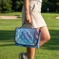 thumbnail image 4 of Xixirimido Golf Cart Seat Cover Quilted Golf Cart Seat Towel Blanket with 4 Pockets & Non Slip Backing Universal Fit for 2 Person Seats Carts, Blue Butterfly Marble, 4 of 8
