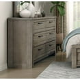 thumbnail image 3 of 5pc Bold Bedroom Set Queen Bed Two Nightstands Dresser Mirror Set Gray Finish Rustic Style Wooden Bedroom Furniture, 3 of 7