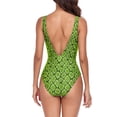 thumbnail image 5 of WREESH Womens One Piece Swimsuits Fashion Printed Comfortable Loose Swimsuit Top Blouse Casual V-Neck Attractive Sleeveless Bathing Suits Green, 5 of 8