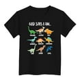 thumbnail image 4 of MIXUE Baby Girls Tops & T-Shirts Summer Dinosaur Letter Print Crew Neck Short Sleeve Loose Casual T Shirts Sportwear,Black,18-24 Months, 4 of 4