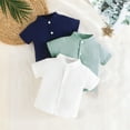 thumbnail image 2 of CYRBOKO Toddler Boys Short Sleeve Button Shirts, Casual Athletic 3 Pieces Summer Tops Multicolor Size 2-3 T, 2 of 9