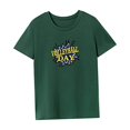 thumbnail image 4 of Camiseta de verano con cuello redondo para mujer, para mochilero, trabajo, uso diario, regalo para mujer Verde, 4 of 7