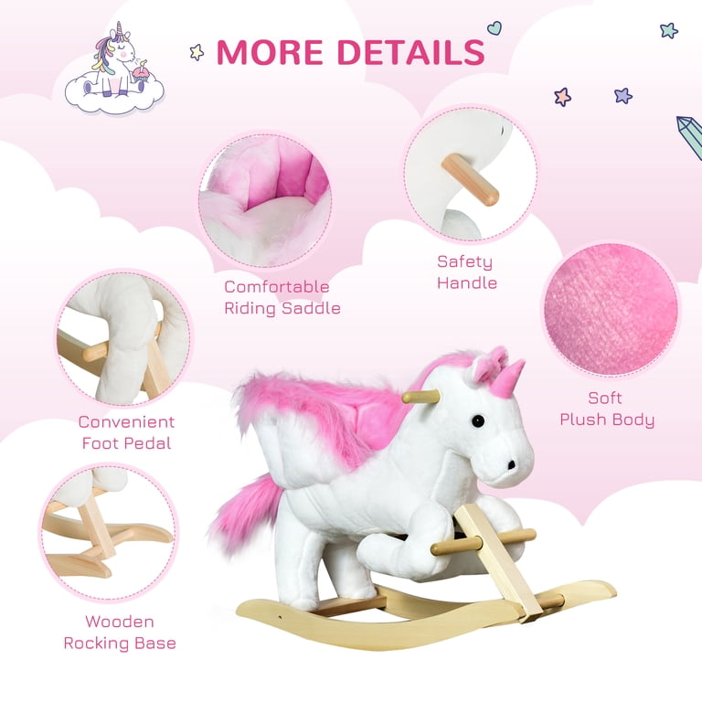 Qaba Kids Rocking Horse Unicorn Chair with Lullaby photo 5