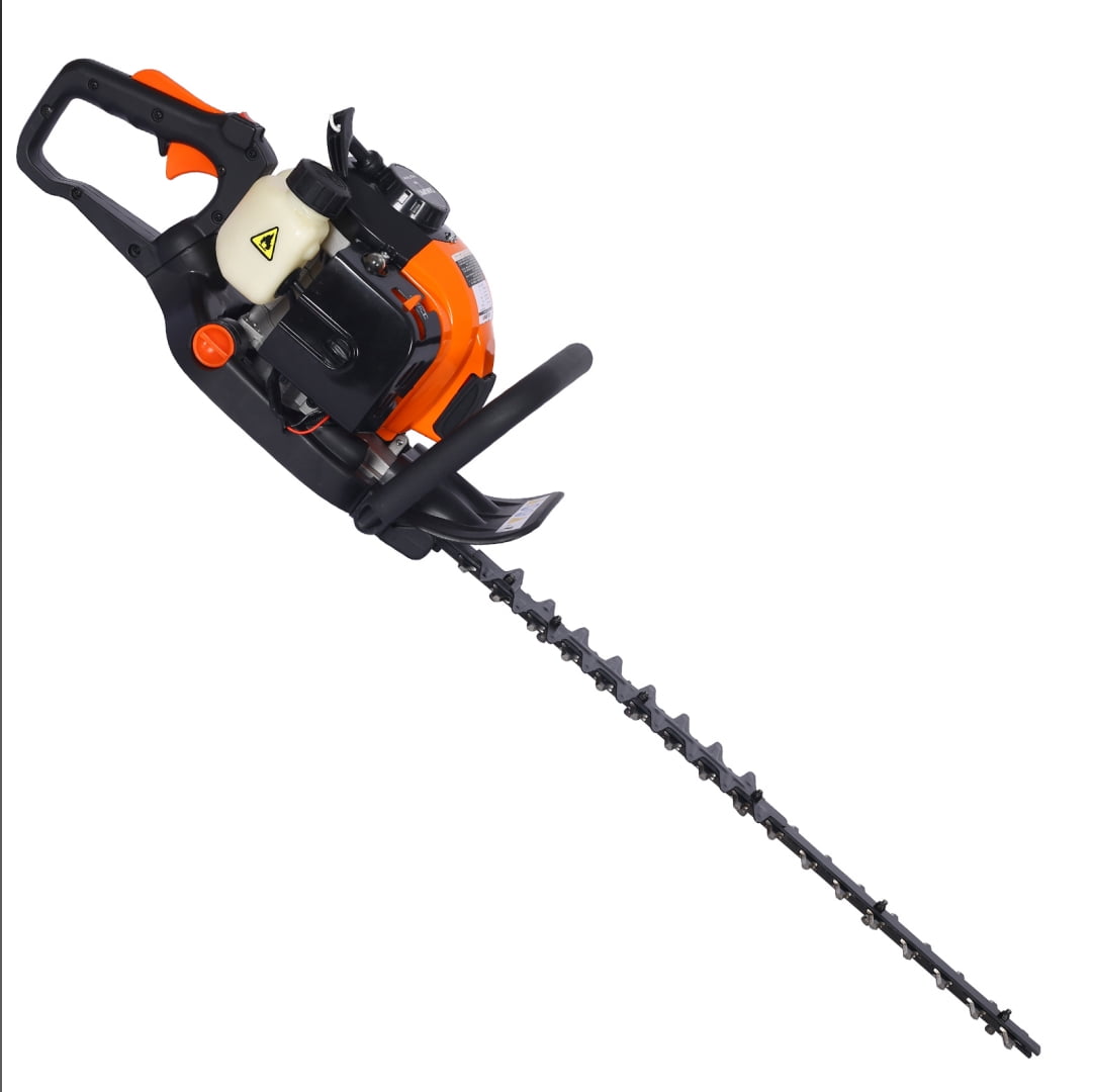 26cc 2-Cycle Gas Hedge Trimmer - 24" Double Sided Blade, Recoil Start, EPA Compliant - Lightweight, Low Noise
