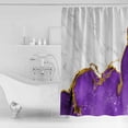 thumbnail image 2 of Purple Gold Marble Shower Curtain Set ，Waterproof Fabric Shower Curtains Abstract Wave Shower Curtains for Bathroom,Bathroom Decor 54x"78", 2 of 6