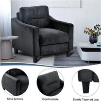 JERFIT Modern Velvet Loveseat Sofa for Small Spaces, Supportive Foam Cushions, Sturdy Hardwood Frame, Upholstered Chenille Fabric, Black