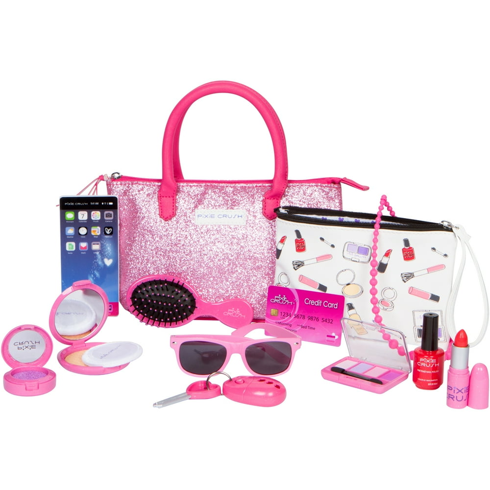 PixieCrushPixie Crush Deluxe Pink Sparkle Pretend Play Kid Purse Set