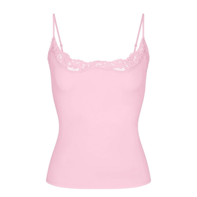 Cihdmfb Camisole Tops Crop Tops Lace Top Double Lined Tank