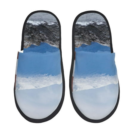 Balery Lighthouse On The Waters Slient Indoor Furry Fleece Comfort House Shoes Soft Non-Slip Home Shoes Cotton slippers House Slippers-- Medium