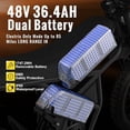thumbnail image 4 of Ridingtimes GT73 Moto Électrique Tout-Terrain pour Adultes 2400W 48V 55km/h 36.4AH Double Batterie Autonomie 85 Miles Pneus 25 Pouces Certifié UL2849, 4 of 9