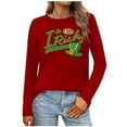 thumbnail image 3 of Uootdi St Patricks Day Long Sleeve Shirts for Women Retro Lucky Clover Tshirt Irish Shamrock Graphic Tee Tops Gift, 3 of 5