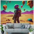 thumbnail image 4 of Chilfamy  Astronaut Tapestry Space Planet Mountains Tapestry Desert Cactus Flower Tapestry Trippy Skull Aesthetic Tapestry Wall Hanging for Home Decor 40x30inch, 4 of 6