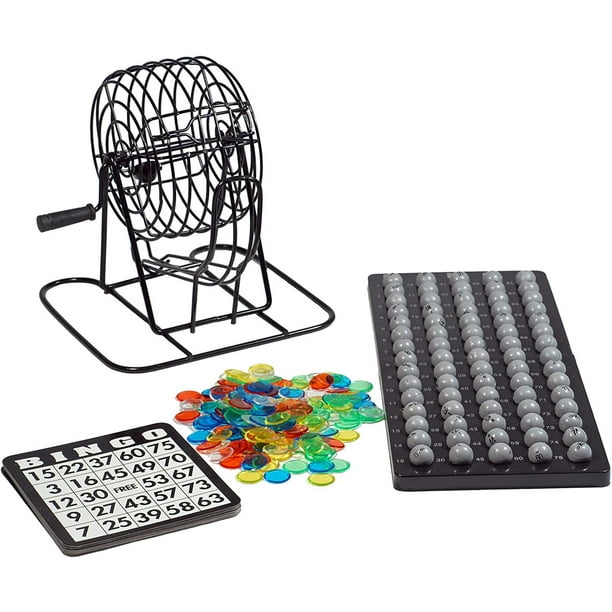 tekst kosten Kardinaal WE Games Grand Bingo Set - 8 inch Black Metal Cage, Balls, Cards, Markers  Family Game - Walmart.com